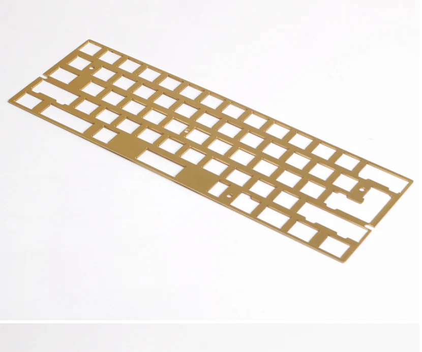 60 poker layout brass plate DZ60 ANSI ISO layout metal plate for mechanical keyboard 61 keys