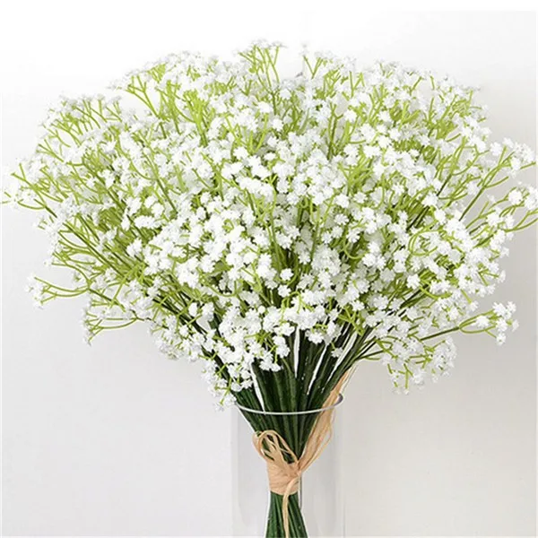 1 branch 2 prongs fake flower head DIY gypsophila artificial artificial ...