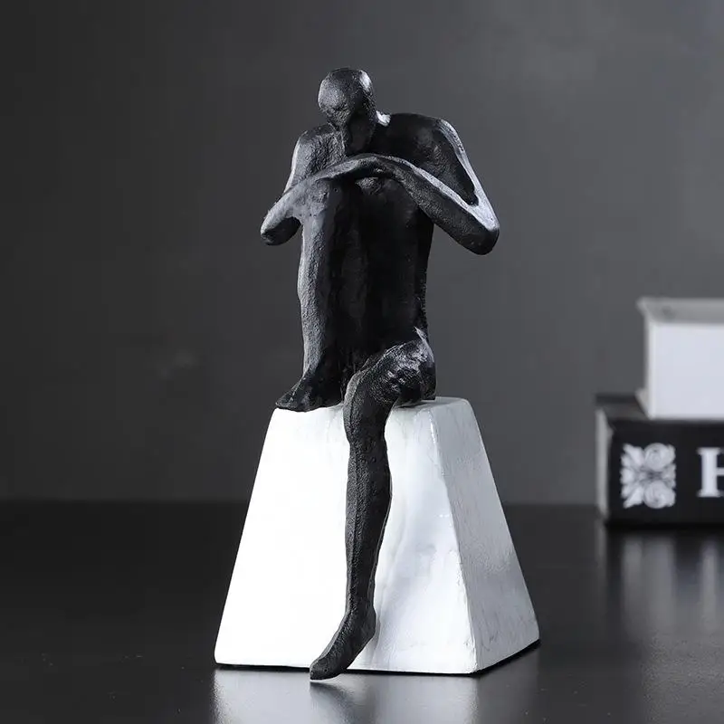 Смола Thinker характер статуя абстрактная Статуэтка античной дома декоративная