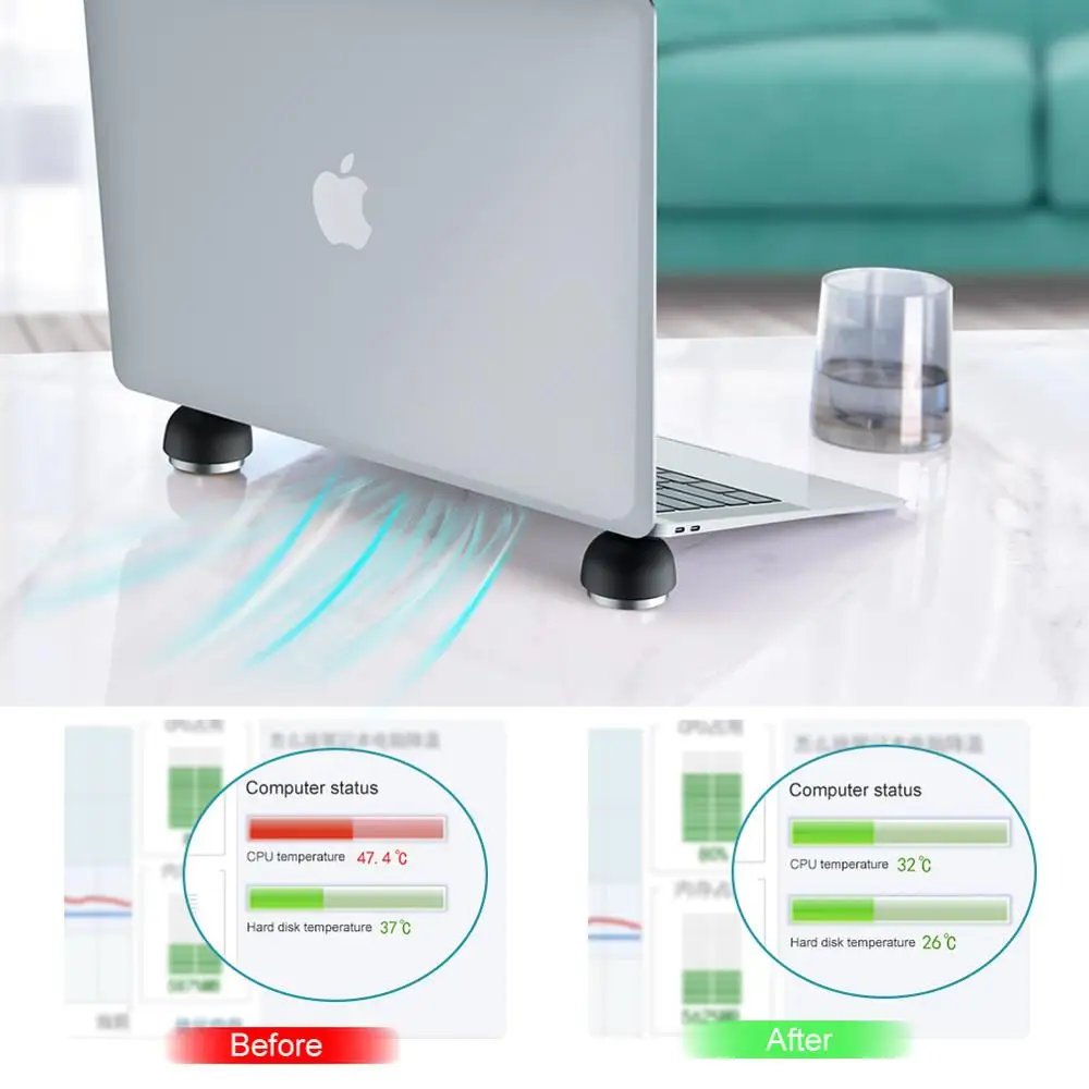 Laptop Stand Notebook Accessories Support Notebook Mushroom Laptop Holder Foldable Mini Cooler Stand For Macbook Pro Air Bracket