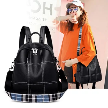 

YILIANTop layer cowhide backpack for ladies Fashion versatile soft leather backpack for ladies casual leather satchel travel bag