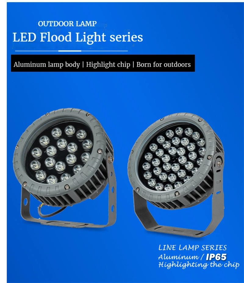 LED Wall Washer Outdoor Wall Projection Light Spotlights Water Proof Round Wheel Tree Light RGB Colorful Courtyard Garden Lamps