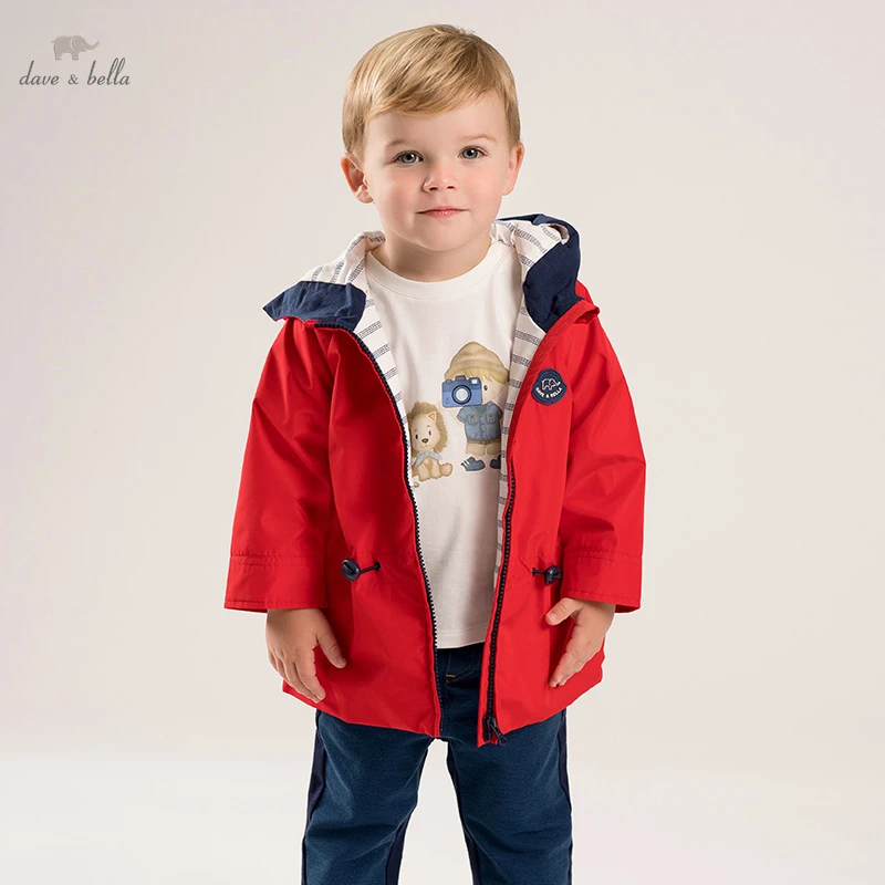 DBS16603 dave bella spring baby boys fashion solid pockets hooded coat