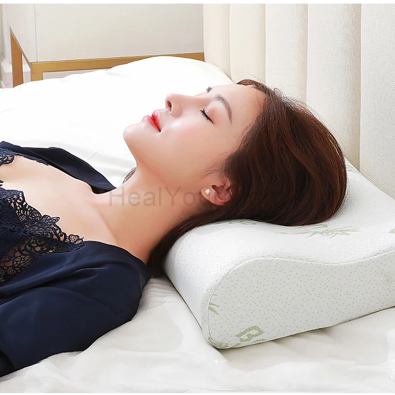 1Pcs Bamboo Pillows Memory Foam Bedding Pillow for Sleeping Orthopedic  Sleeping Beding Pillows Cervical Pillows Neck Protection