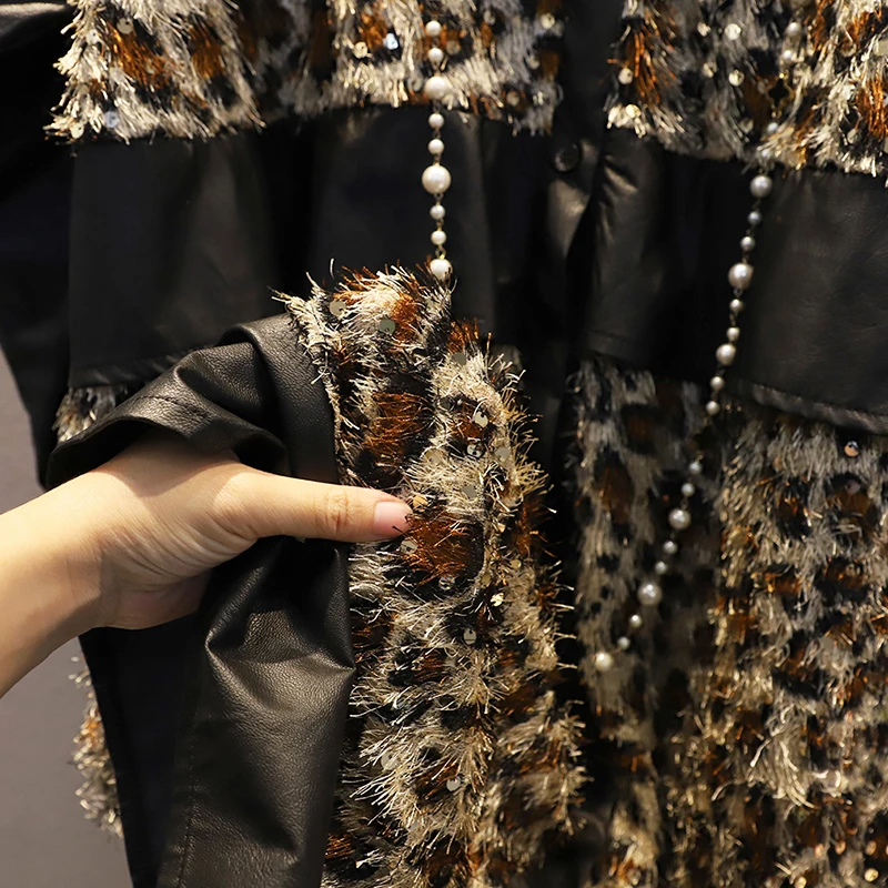 XITAO Patchwork Sequin Tassels Shirt Women 2020