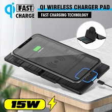 

New 15W Qi Wireless Car Charger Pad Fast Charging Dock Station Mount Non-slip Mat Car Dashboard Holder Stand for iPhone X R