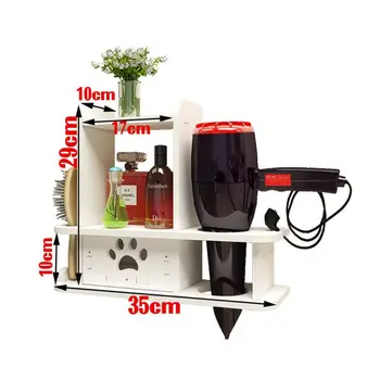 

Bathroom PVC Board Waterproof Rack Bathroom Storage Rack Hair Dryer Toilet Toiletries Waterproof Free Punching Storage Cabinet