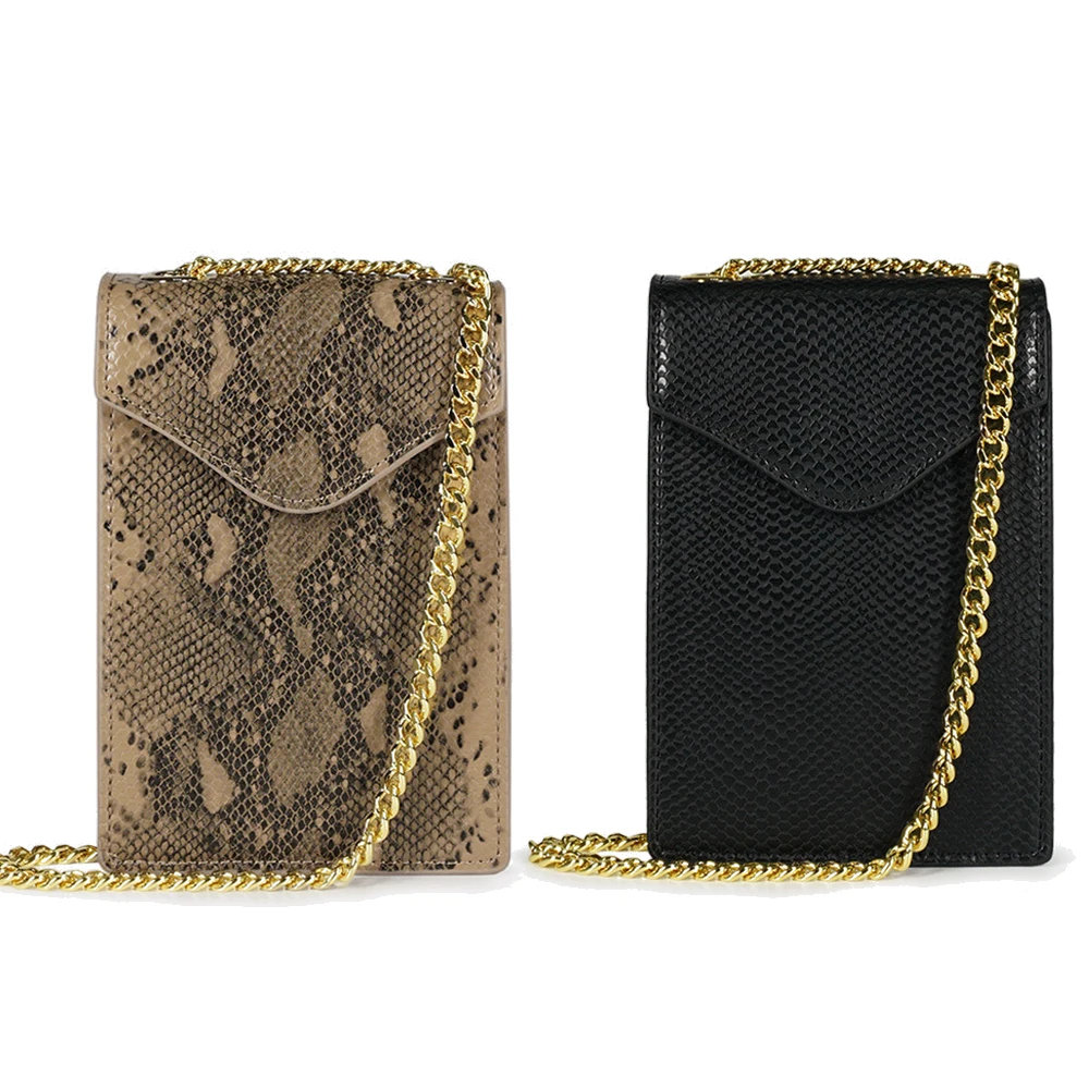 

2020 Snake Pattern Messenger Bag Mobile Phone Bag Shoulder Bag Buckle Square Spring and Summer New Fashion Women's Outdoor