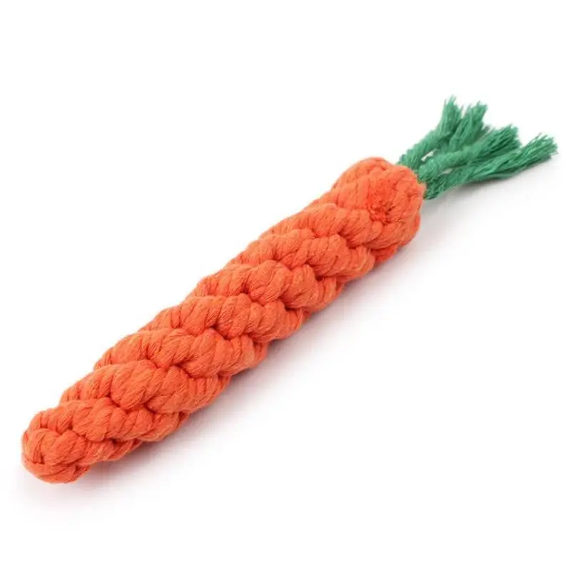 Pet Soft 1PC Carrot Pet Dog Toy Chew Funny Toy Cleaning Puppy Tug Training Bite Rope Cotton Toys Pet Gift Exerciser for Dog