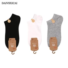 6 пара/лот = 12 шт. летние хлопковые женские носки-башмачки модные черные белые серые модные хлопковые носки повседневные женские