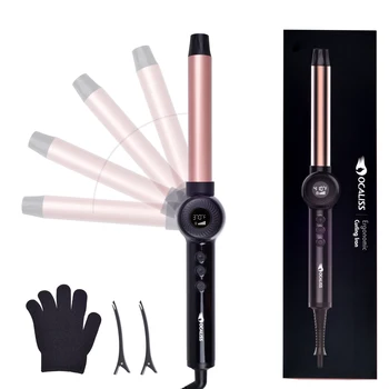 

Curling Iron Foldable Hair Curler with Ceramic Coating Barrel Dual Voltage Adjustable Temp with LCD Display Professional Curling