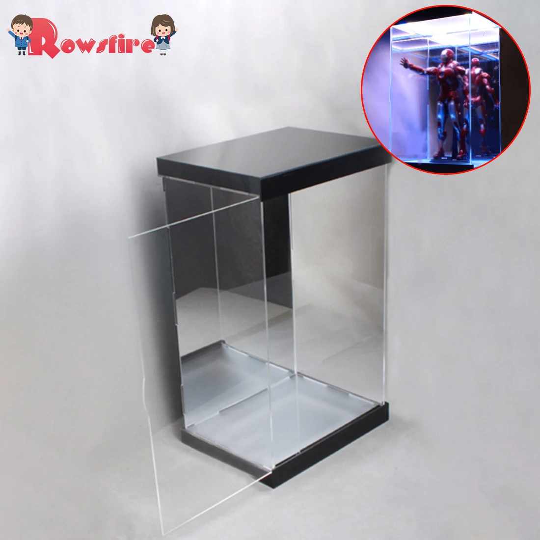

1/6 45cm Action Figure Display Case Dustproof Acrylic Carving Showcase Box with Lights