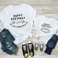 Happy Birthday Daddy Mother and Kids Family Matching Tshirts Clothes Gift to Dad Mom Daughter Son Birthday Party Wear Tshirts 2