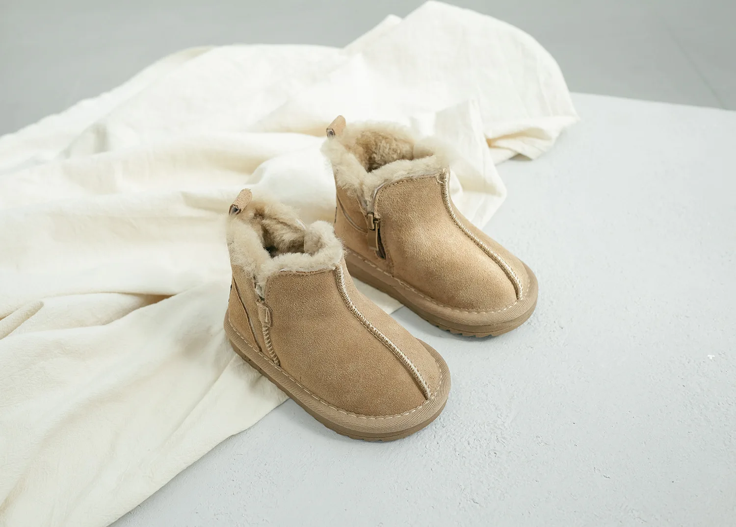 Children's Snow Boots Girls Boys Casual Shoes Real Fur Baby Boys Girls Snow Martin Boots Kids Genuine Leather Winter Boots