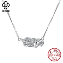 Rinntin Authentic 100% 925 Sterling Silver Feather Long Necklace Women AAAA Zircon Pendant Necklaces Fine Jewelry Gifts EQN02 Fine Jewelry Rinntin Authentic 100% 925 Sterling Silver Feather Long Necklace Women AAAA Zircon Pendant Necklaces Fine Jewelry Gifts EQN02 Fine Jewelry