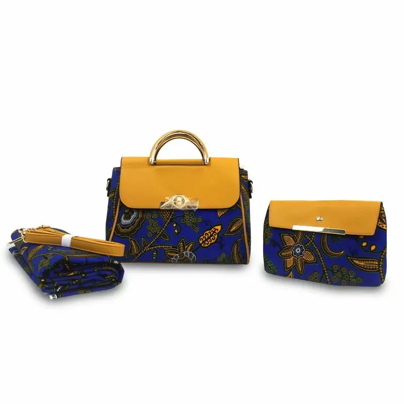 Африканские сумки для женщин сумка высокого качества восковая сумка комплект Анкара африканская вощеная ткань принтом для женщин платья 6 ярдов/партия