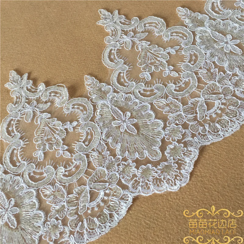 Delicate 1Yard Gold Cording Fabric Flower Venise Venice Mesh Lace Trim  Applique Sewing Craft For Bride Wedding Dresses 22cm - AliExpress