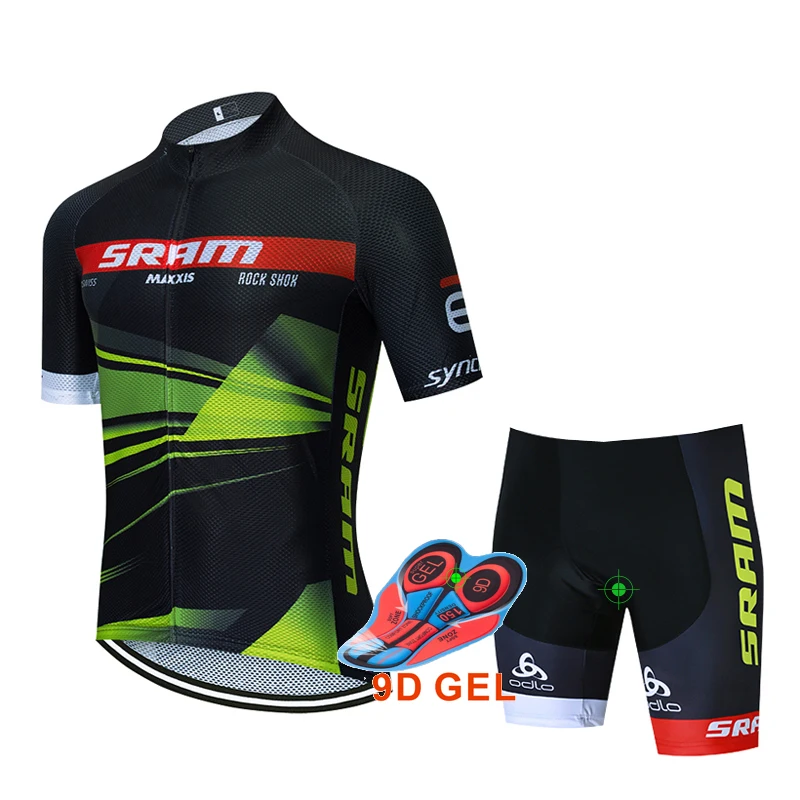 SRAM велосипедная команда Джерси 9D велосипедные Шорты Ropa Ciclismo мужские летние быстросохнущие pro BI Велоспорт Майо нижняя одежда - Цвет: A