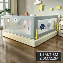Corralito de seguridad para niños, barrera de un solo lado azul de alta calidad, 1,5 M, 1,8 M, interior, 2,0 M, 2,2 M, barandilla de cama anticaída