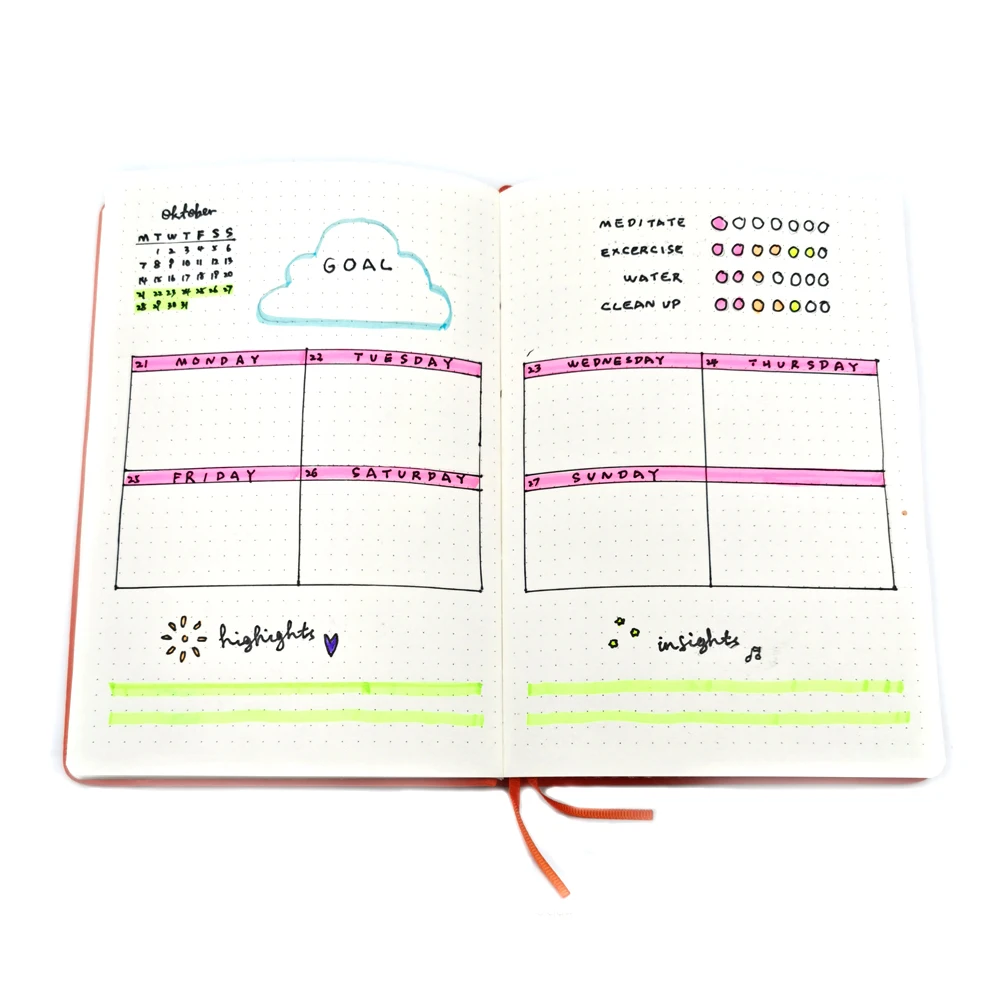 Bullet Journal счастливый Ежедневник A5 Сделай Сам блокнот для путешествий Еженедельный блокнот в горошек из искусственной кожи 192 страниц можно настроить