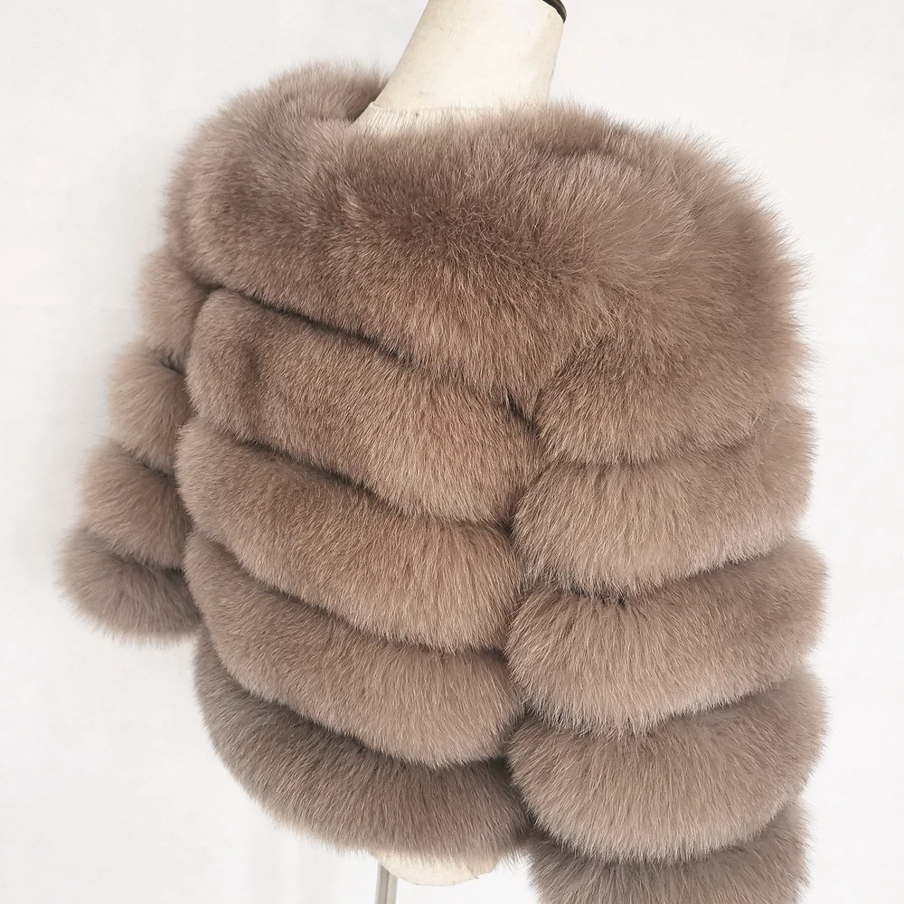 Новинка, стильное пальто из натурального меха, натуральный мех, куртка для женщин, зимняя теплая кожаная шуба из лисьего меха, Высококачественный меховой жилет