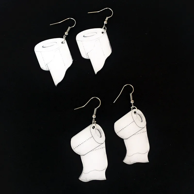 

Paper Towel Drop Earring Cute Handmade Colorful Ins Style Cartoon Earring Personality No Piercing Funny Creative Earring Jewelry