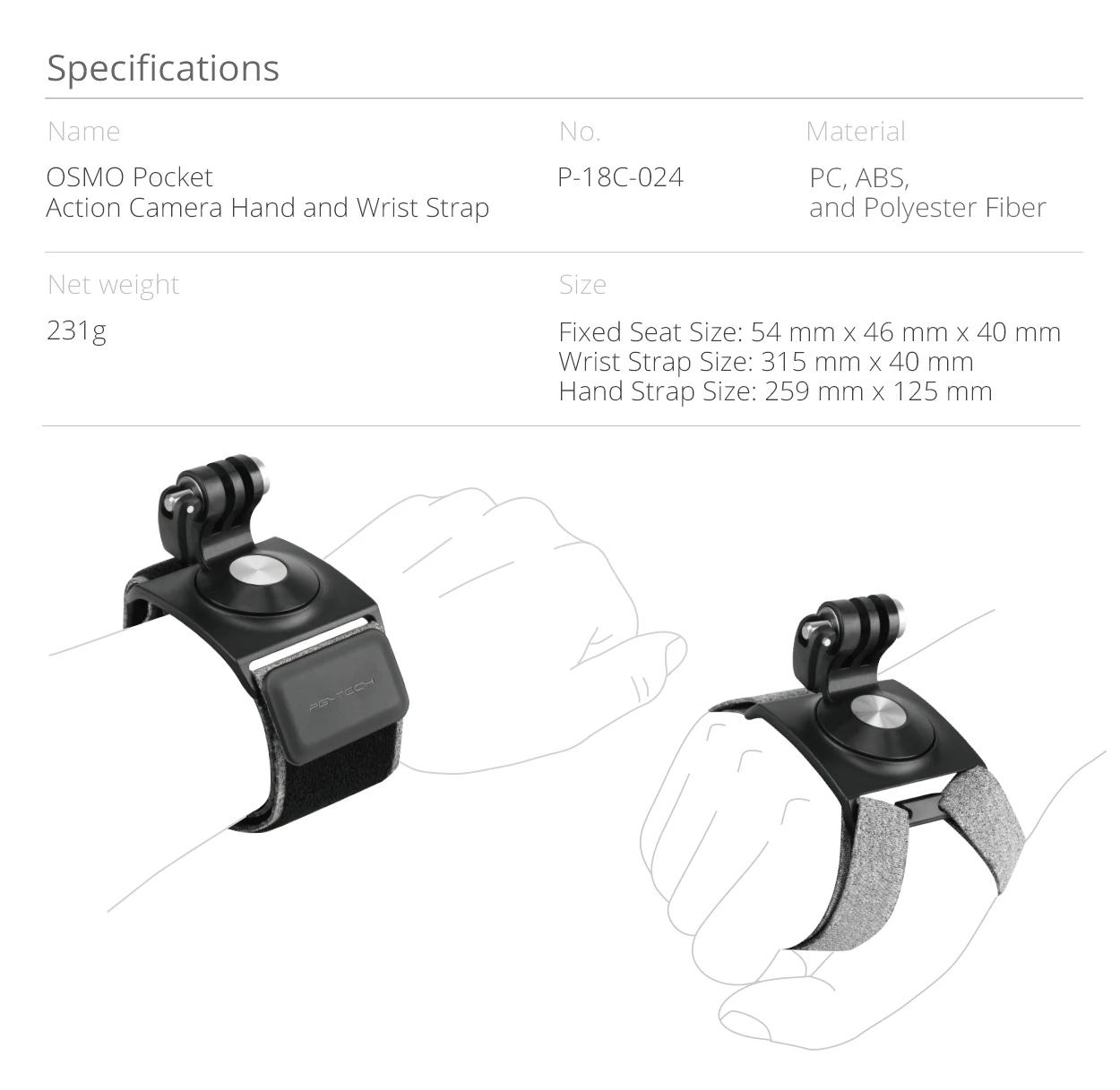 PGYTECH для DJI OSMO экшн-Камера GoPro воздухопроницаемость Противоскользящий ремешок для рук и запястья вращение на 360 градусов