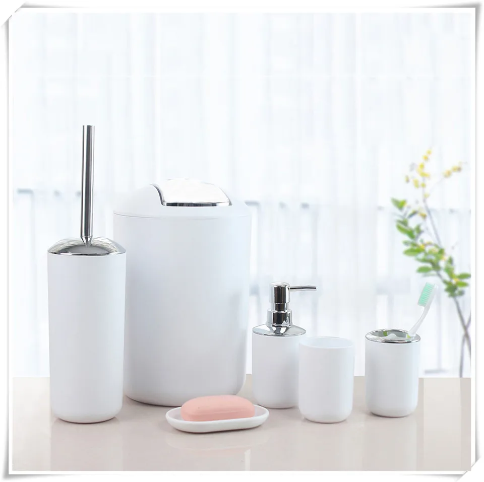 MSJO Ванная комната набор аксессуаров Nordic домашнего декора дозатор жидкого мыла чашка для полоскания рта мусорный бак мыльница 6 шт./компл. Ванная комната комплект