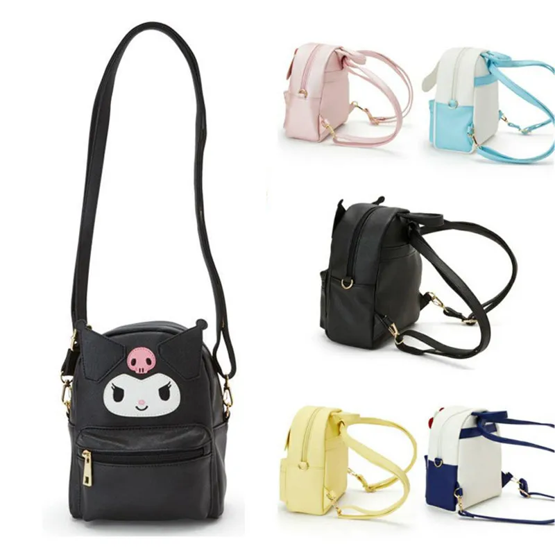 

Cute My Melody Cinnamoroll Kuromi PU Leather Shoulder Messenger Bag Small Back Pack Crossbody Bags For New Women Girls Sling Bag