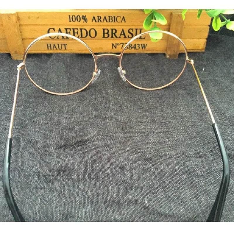 Unisex Retro Round Circle Metal Frame Eyeglasses Original Clear Lens Glasses 2 Styles Men High Quality Hot