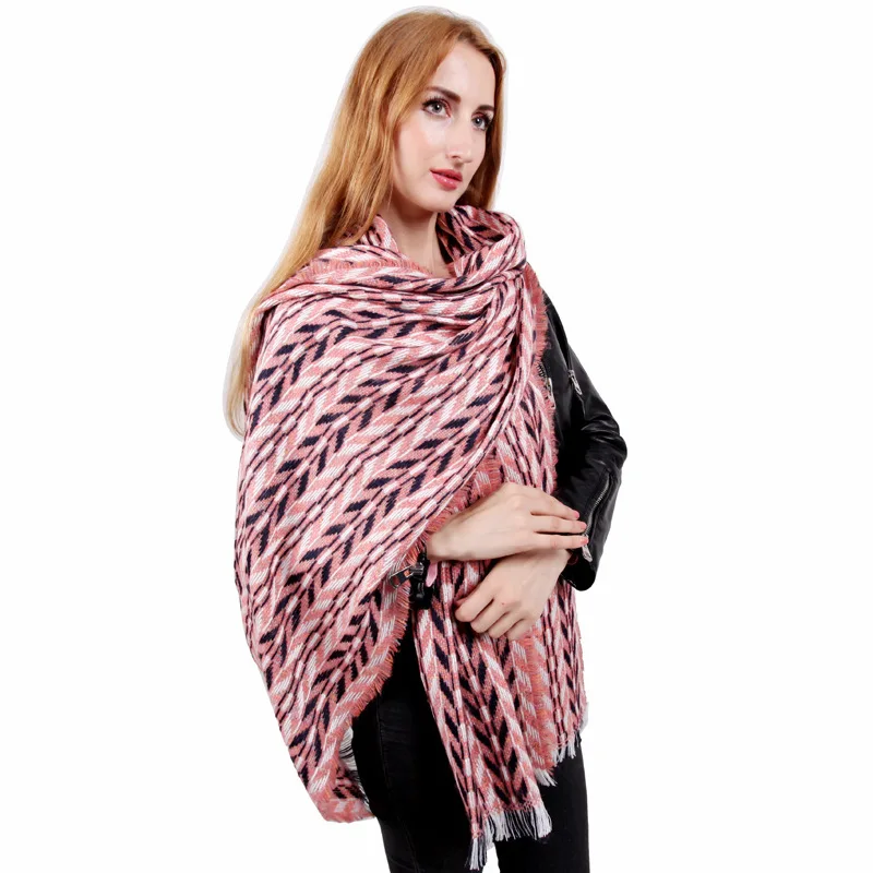 

Wheat Geometry South Korea Dongdaemun Mohair Faux Cashmere Scarf Thick Warm Versatile Winter Students Couples Scarf