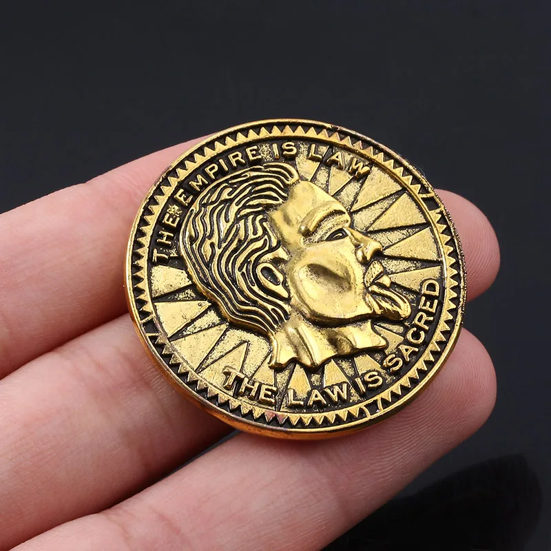 The Elder Scrolls Online Elsweyr Coin Keychain Drago Logo Ancient Bronze Souvenir Key Chain for Women Men Jewelry with Box