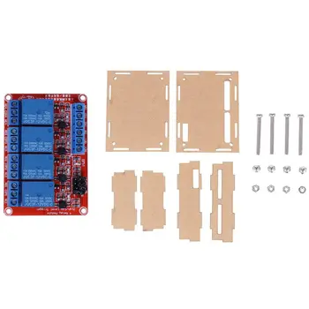 

HOT-DC 12V 4-CH High Low Level Trigger Optocoupler Armored Relay Module Red & Acrylic Case for 4 Channel 5V Relay ARM AVR