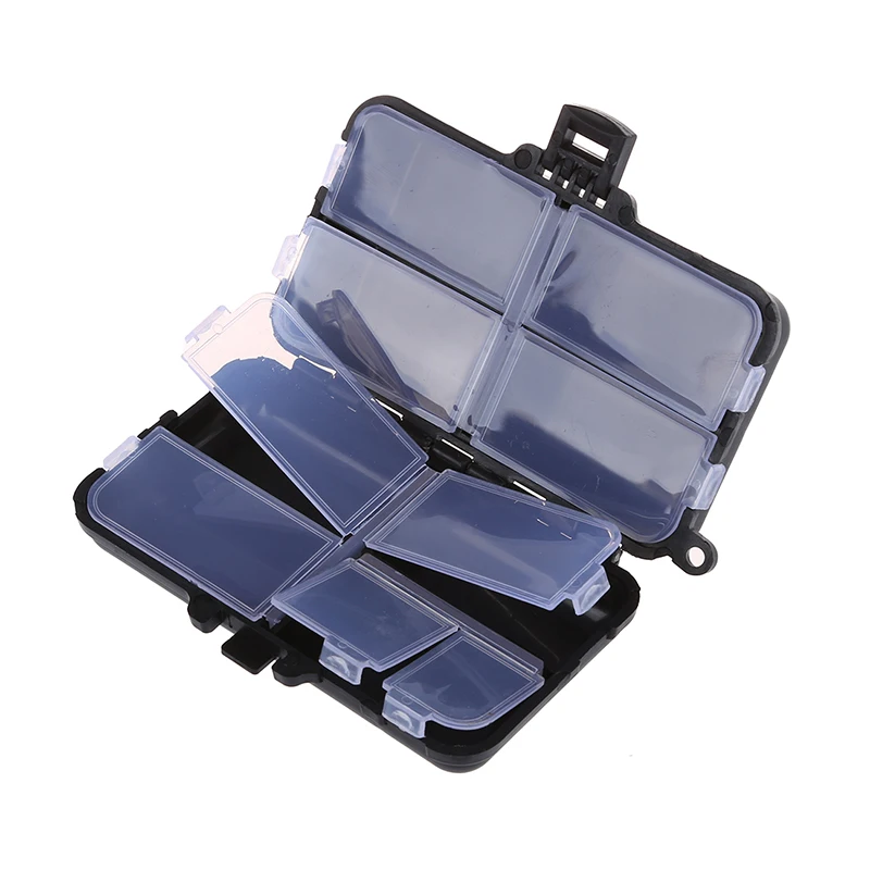 Fishing Tackle Box Fly Fishing Box Spinner Bait Minnow Popper 9 Compartments Black