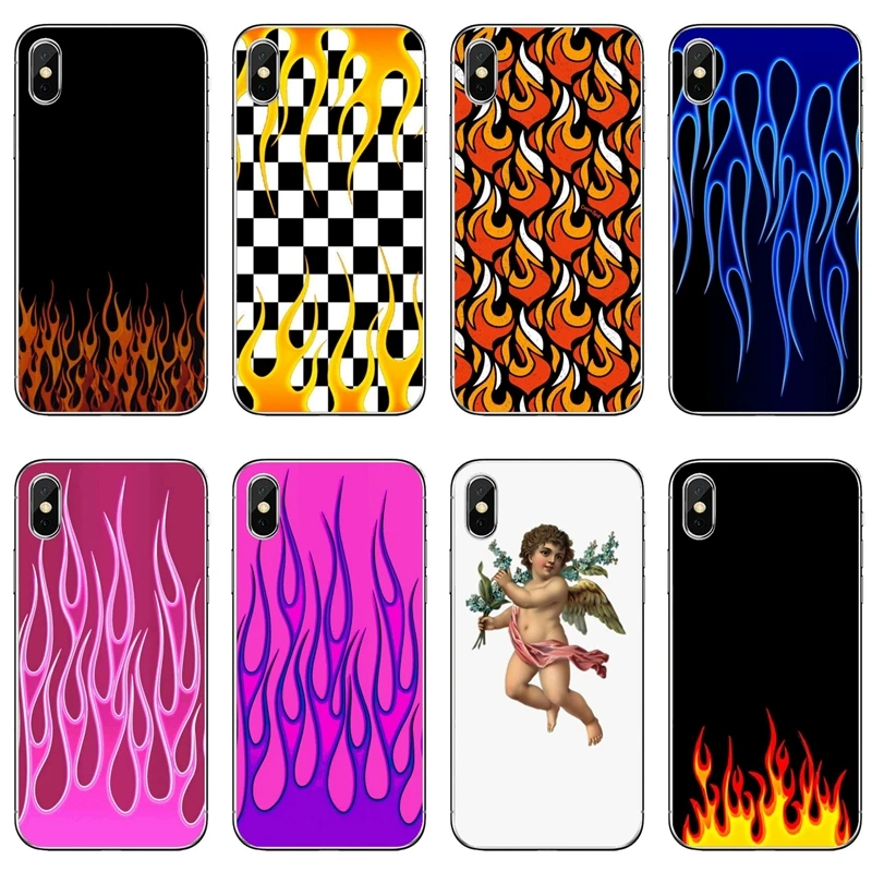 Transparent Phone Case For Huawei P30 P20 pro P10 P9 P8 Lite Nova 3i G8 P Smart Plus 2018 2019 Checkered Fire Flame | Мобильные