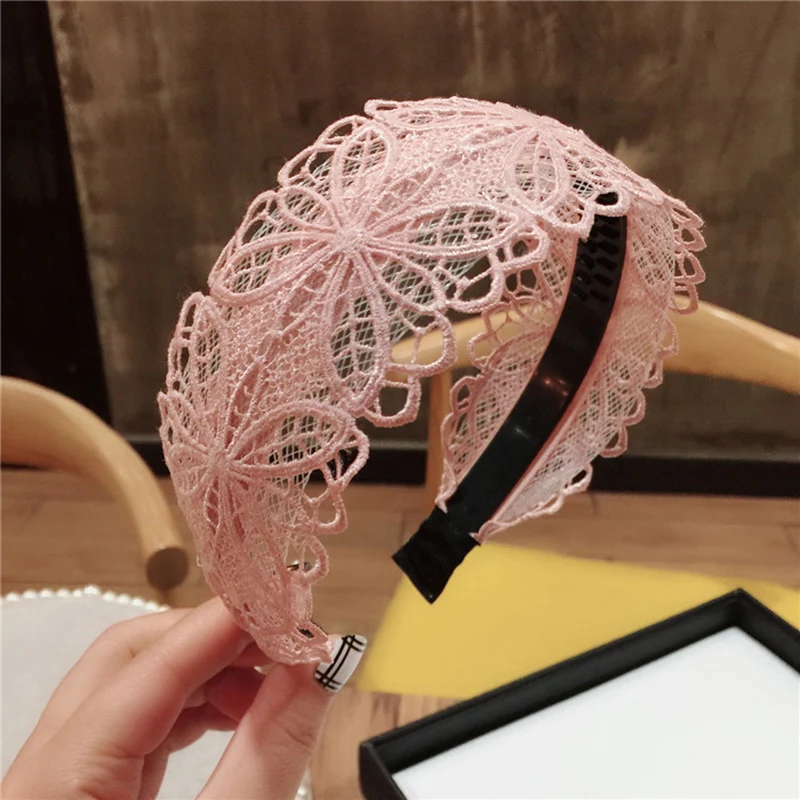 Женские широкие сексуальные кружевные цветочные резинки для волос, резинки для волос, изысканные женские обручи для волос, тиара, аксессуары для волос, головная повязка для женщин