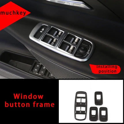 window button Для Jaguar XE xel углеродное волокно окно Кнопка рамка литья отделка 4 шт - Цвет: window button