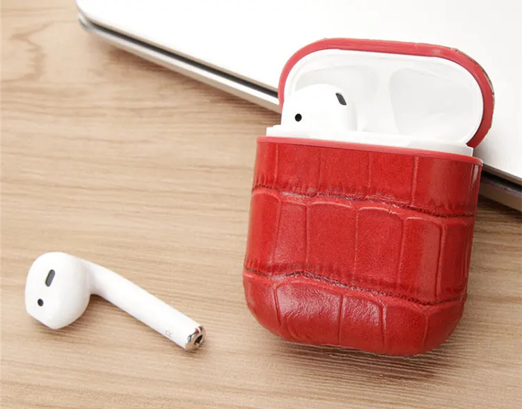 Сумка из натуральной кожи для apple airpod bluetooth беспроводной наушник чехол из крокодиловой кожи чехол для Air pod 1 2 Funda Чехол Коробка