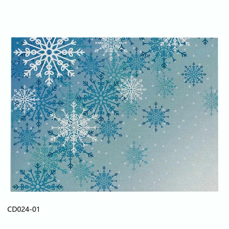 CD024-01 Рождественская Снежинка, льняной/хлопковый коврик, коврик для кухни, обеденного стола, коврик для чашки, подстаканник, столовый набор, коврик для стола, коврик для домашнего декора - Цвет: CD024-01