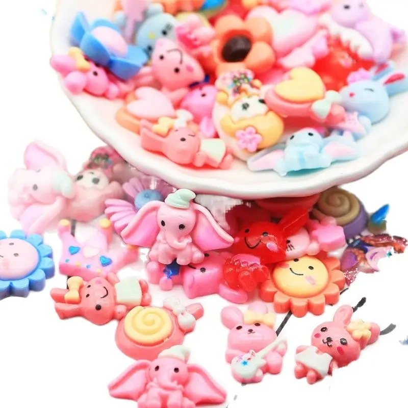 10-80Pcs Mixed Frosted Flower Flat Back Resin Accessories Kids Clip Jewelry Material Planar Resin DIY Scrapbook Crafts Supplies