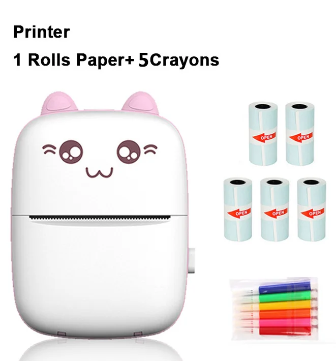 mini printer Mini Pocket Printer Portable Thermal Printing Machine Bluetooth Photo Picture Lable Office Home Mobile Android iOS Phone 58mm mini smartphone photo printer Printers