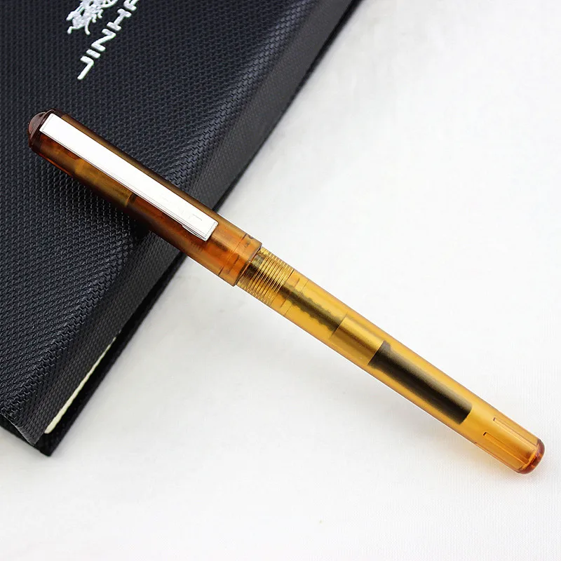 Высококачественная ручка Jinhao из нержавеющей стали с зажимом для школьников, студентов, офиса, обучения детей, авторучка 0,38 мм/0,5 мм, перо, выберите