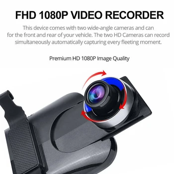 

HD 1080P Car DVR Rear View Mirror Dash Cam Dual Lens Touch Screen Recorder Parts