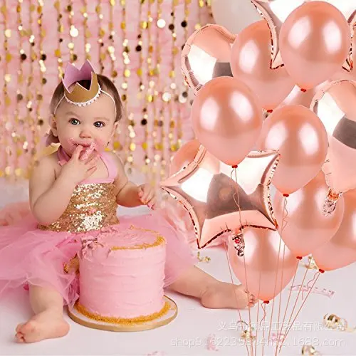 12-дюймовый розовое золото круглая бумага лист блесток набор воздушных шариков с конфетти декоративные воздушные шары на день рождения, фестиваль, декоративные украшения
