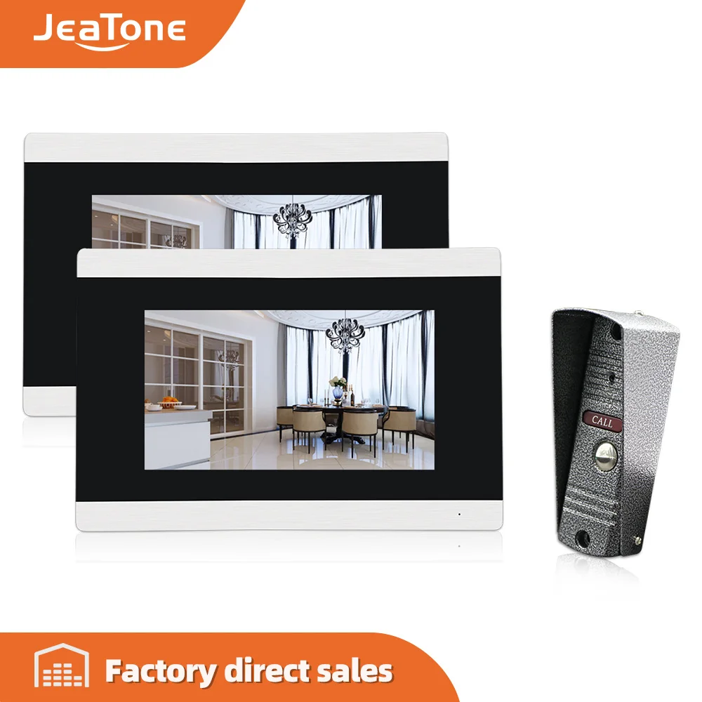 JeaTone проводной видеодомофон 2 шт./лот 7 дюймовый с сенсорным экраном + 1 шт.