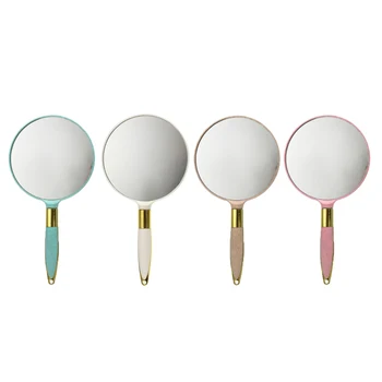 

Cute Round Plastic Makeup Mirrors Vanity Mirrors Vintage Hand Holder Cosmetics Mirrors With Handle For Gifts