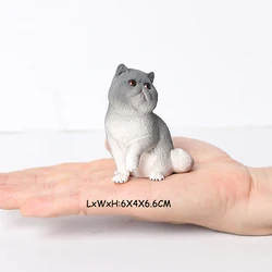 Hand - Painted Cat Figurines: Small Animal Statues for Indoor Decor and Children's Play (Persian cat B)