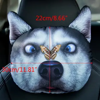 

3D Printed Schnauzer Teddy Dog face Car Headrest Neck With Activated carbon E7CA