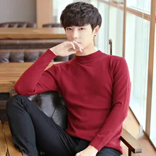 ^^Best Offers New winter 2019 knitting Pullover half high neck slim fit men sweater ^^Best Offers New winter 2019 knitting Pullover half high neck slim fit men sweater