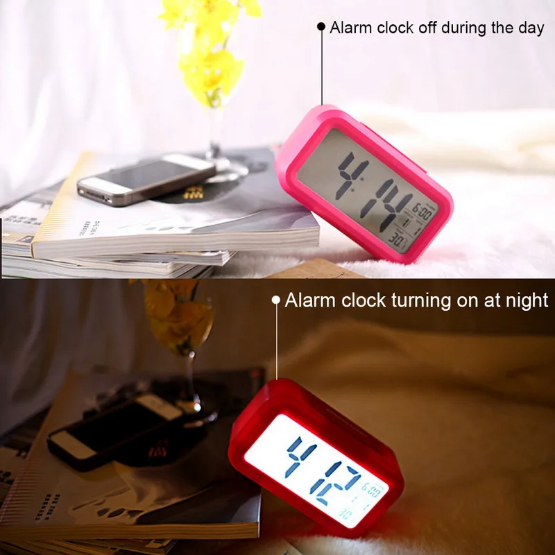 Будильник часы светодиод цифровой будильник большой дисплей с календарем для дома офиса путешествия 135x75x45 мм 1 шт